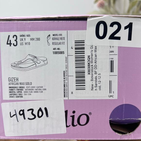 Papillio by Birkenstock Gizeh Sandal African Wax Gold 1005085 Unisex L12/M10 NWB - Picture 10 of 10